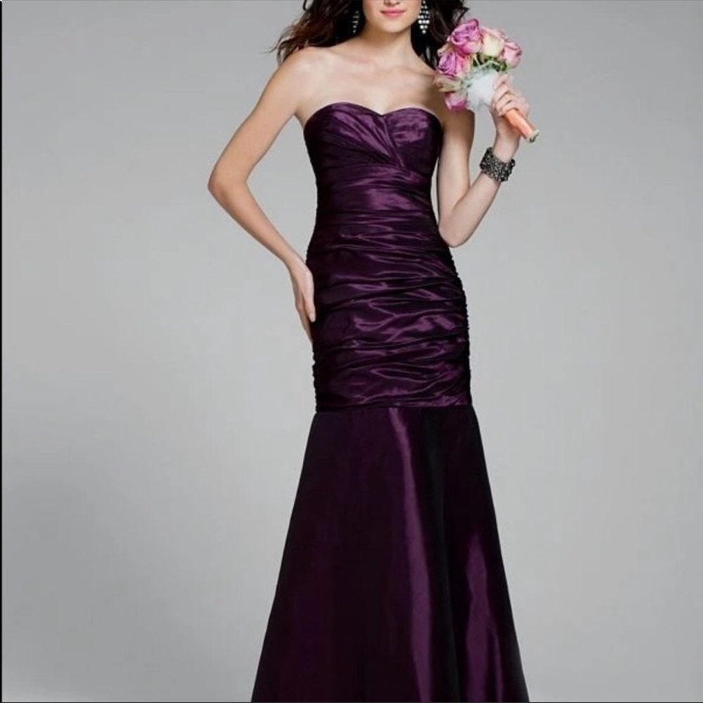 Plum floor length formal gown